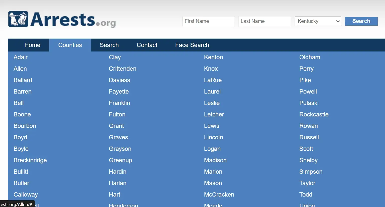 Map Search on Arrests.Org