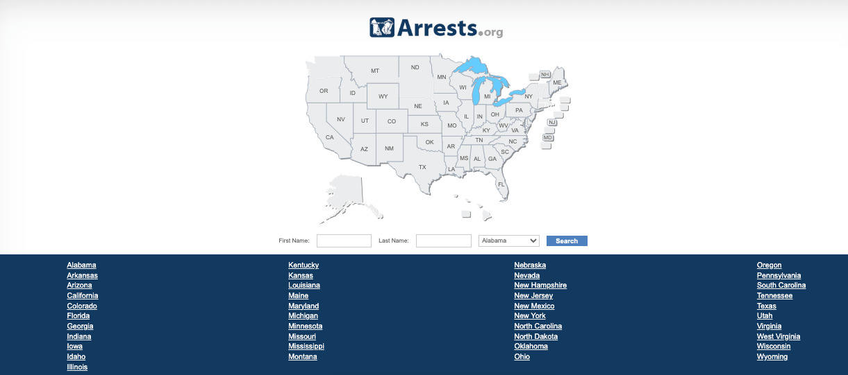 Arrests.org Georgia Map Search