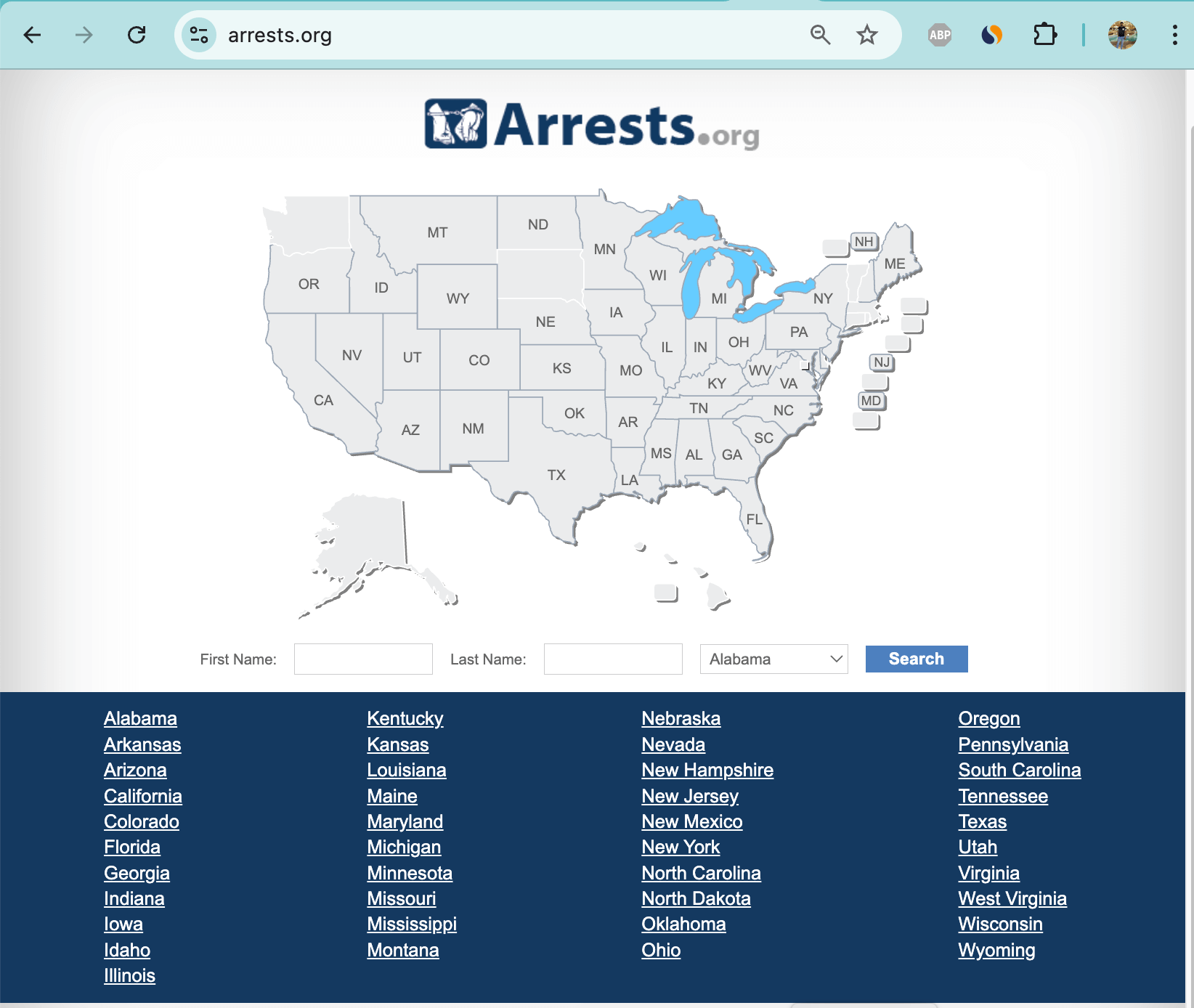 Arrests.org Arkansas Map Search