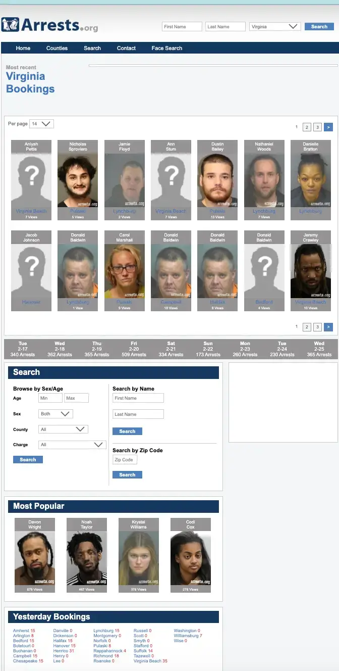Arrests.org Virginia