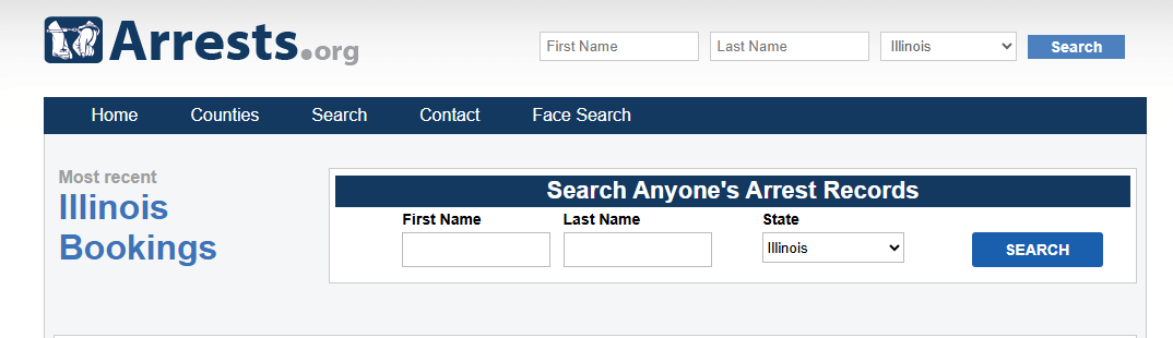 Arrests.org Illinois selection